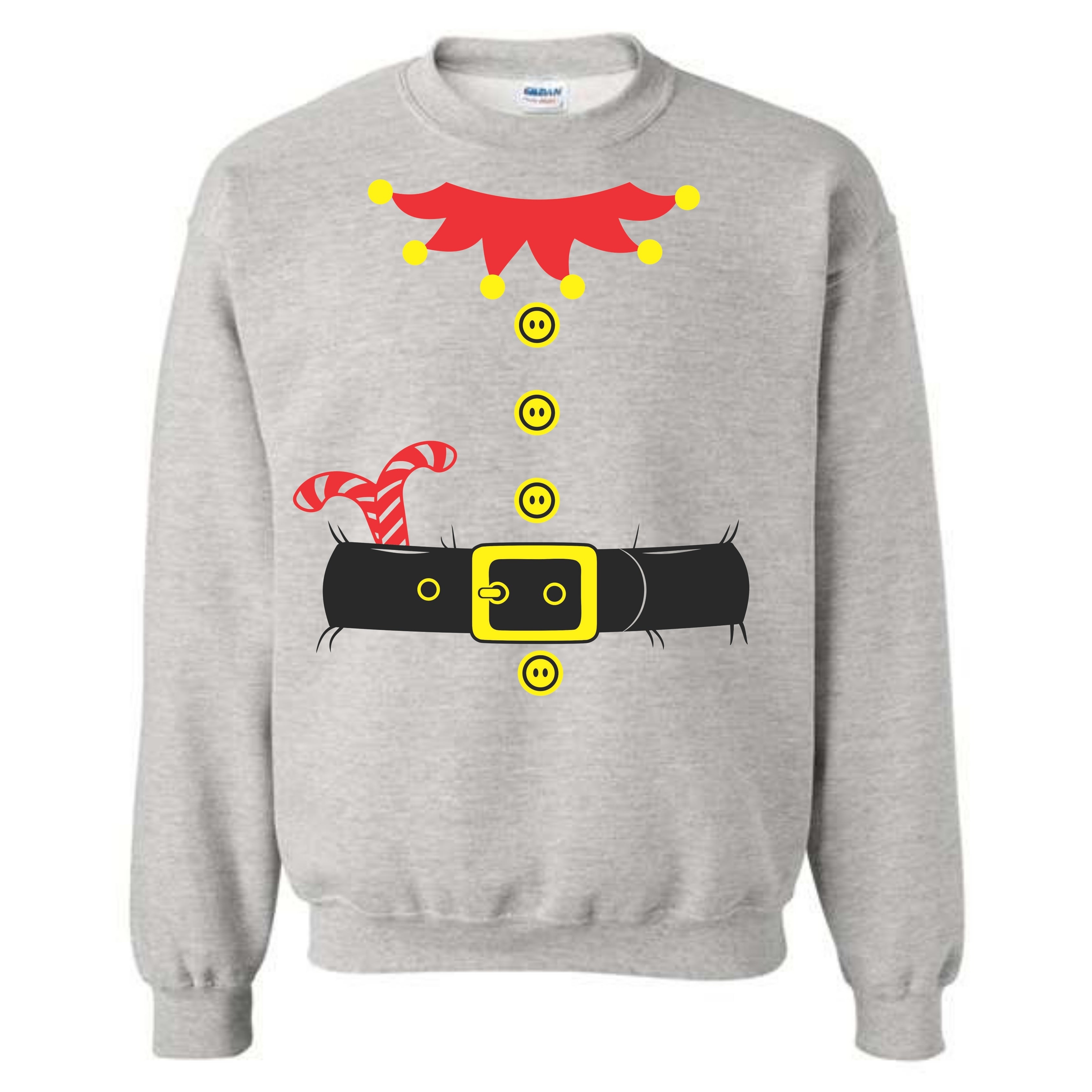 Merry Christmas Elf Novelty Costume Crewneck Sweatshirt Funny Unisex Holiday Sweater Spirit Pullover Party Gift Size Small to 5XL