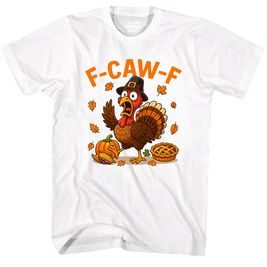 Caw Turkey Thanksgiving Shirt Gobble Bird Novelty T-Shirt Funny Adult Humor Gift Tee Shirts Men Women Small to 5XL