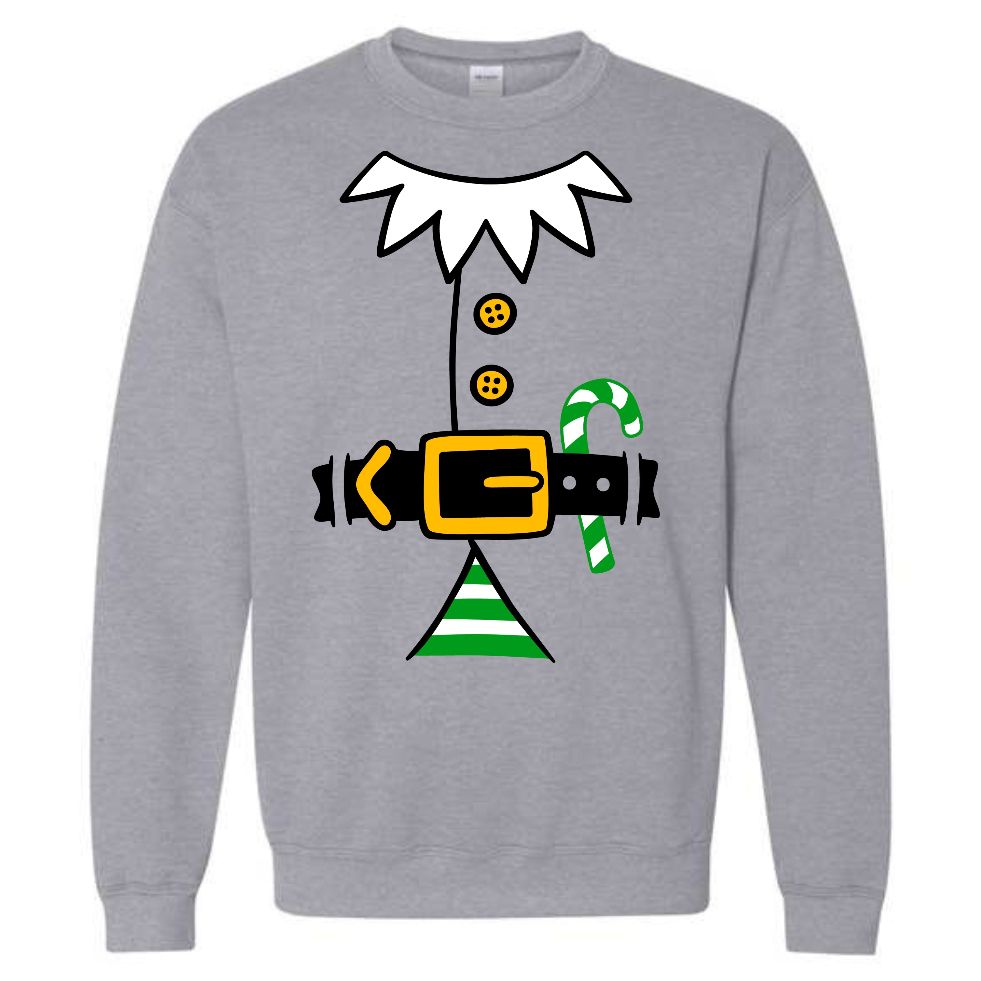 Christmas Green Elf Suit Costume Crewneck Sweatshirt