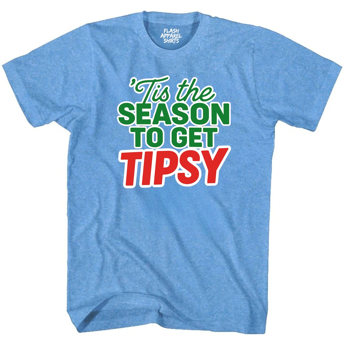 Merry Christmas Novelty Shirt Tis The Season To Get Tipsy Funny Unisex Holiday T-Shirt Spirit Tee Party Gift Size Small to 5XL