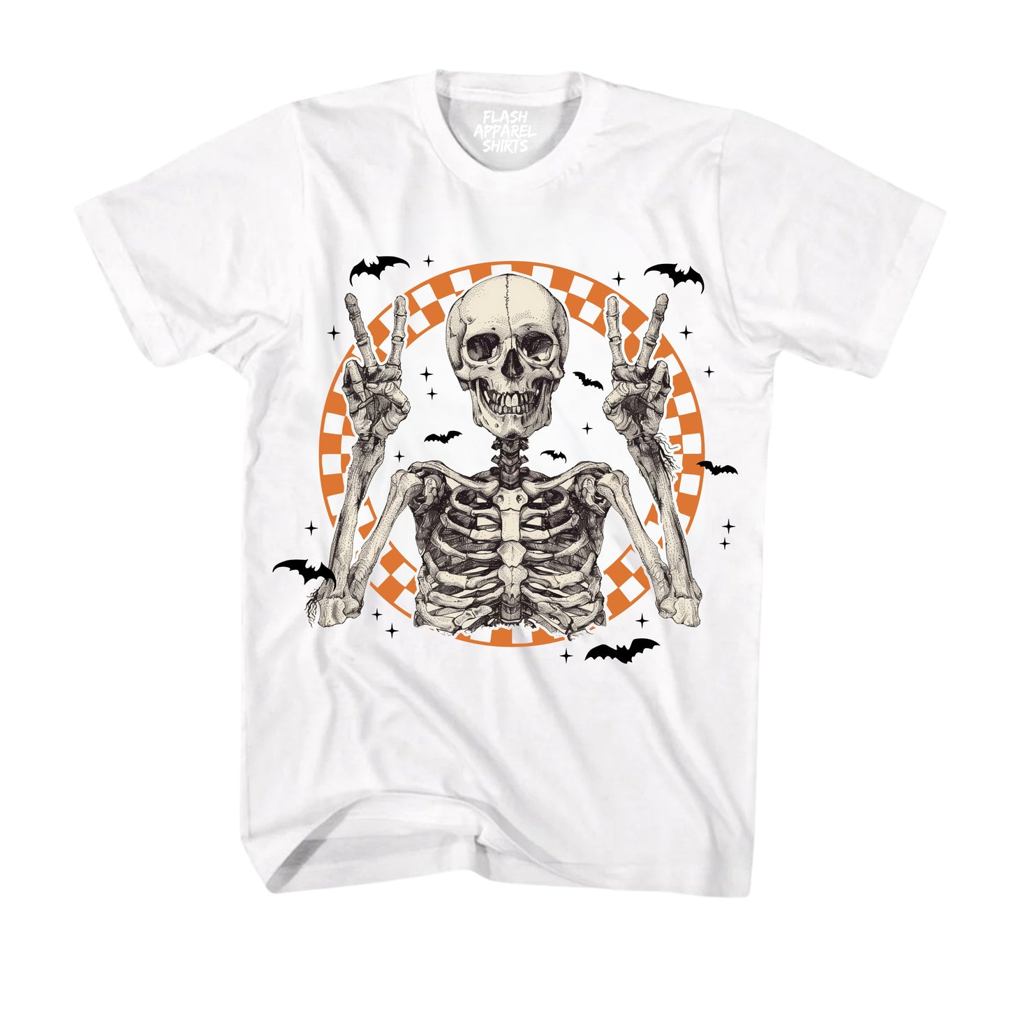Halloween Shirt Vintage Retro Skeleton Peace Spooky Scary Funny Tee Costume T-Shirt Novelty Gift T Shirt