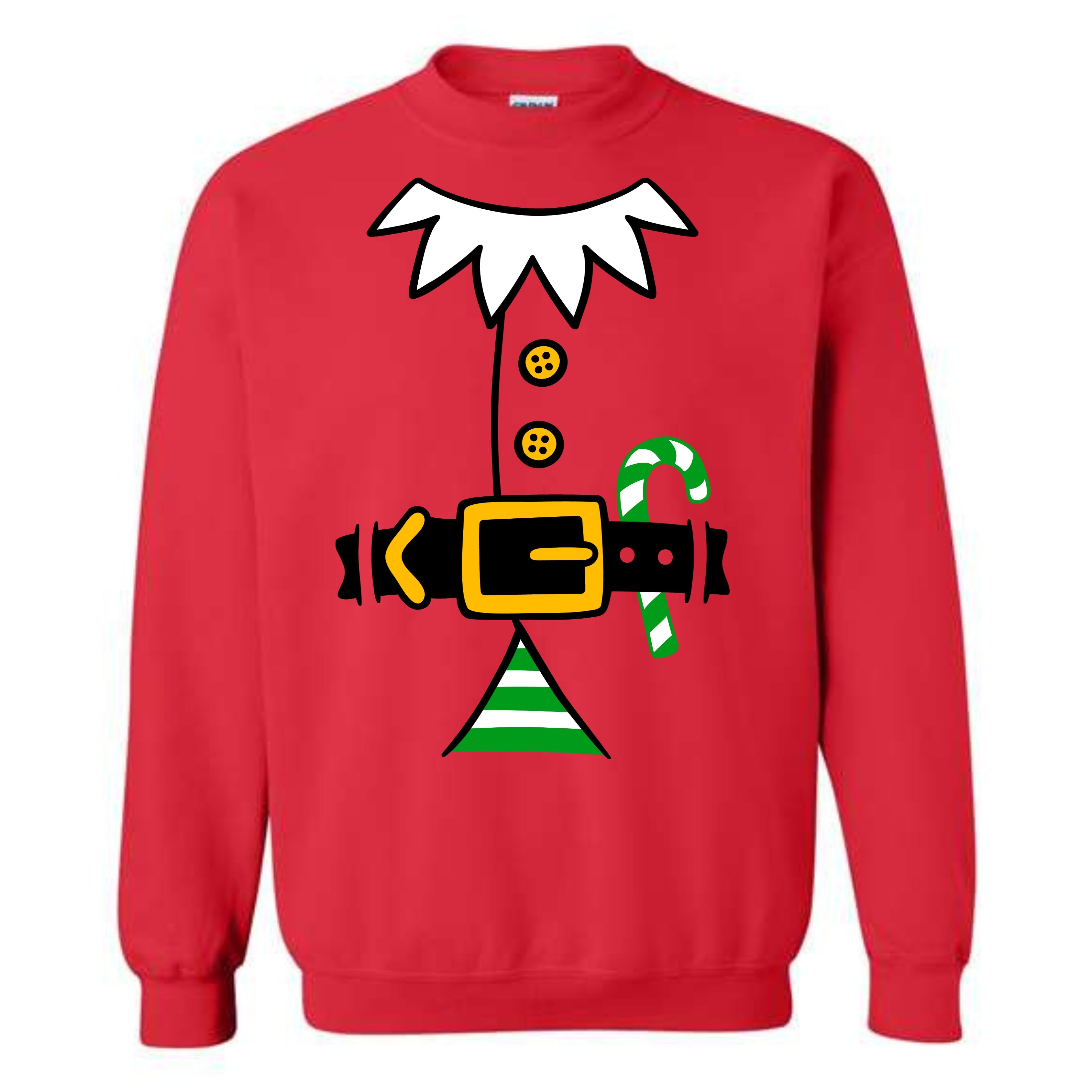 Christmas Green Elf Suit Costume Crewneck Sweatshirt