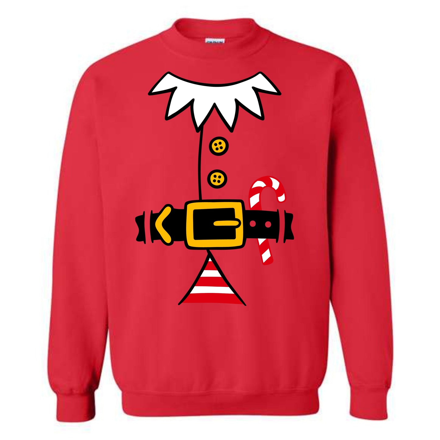 Christmas Red Elf Suit Costume Crewneck Sweatshirt