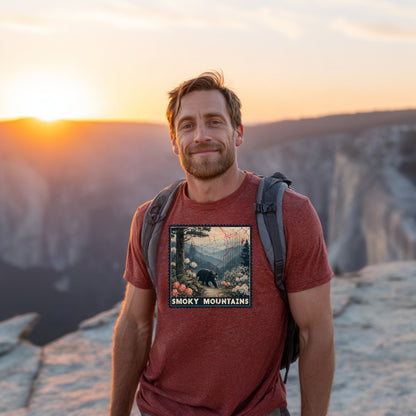 Great Smoky Mountain National Park Shirt Stamp TShirt USA Camping Hiking T-Shirt Outdoor Wildlife Nature Tee