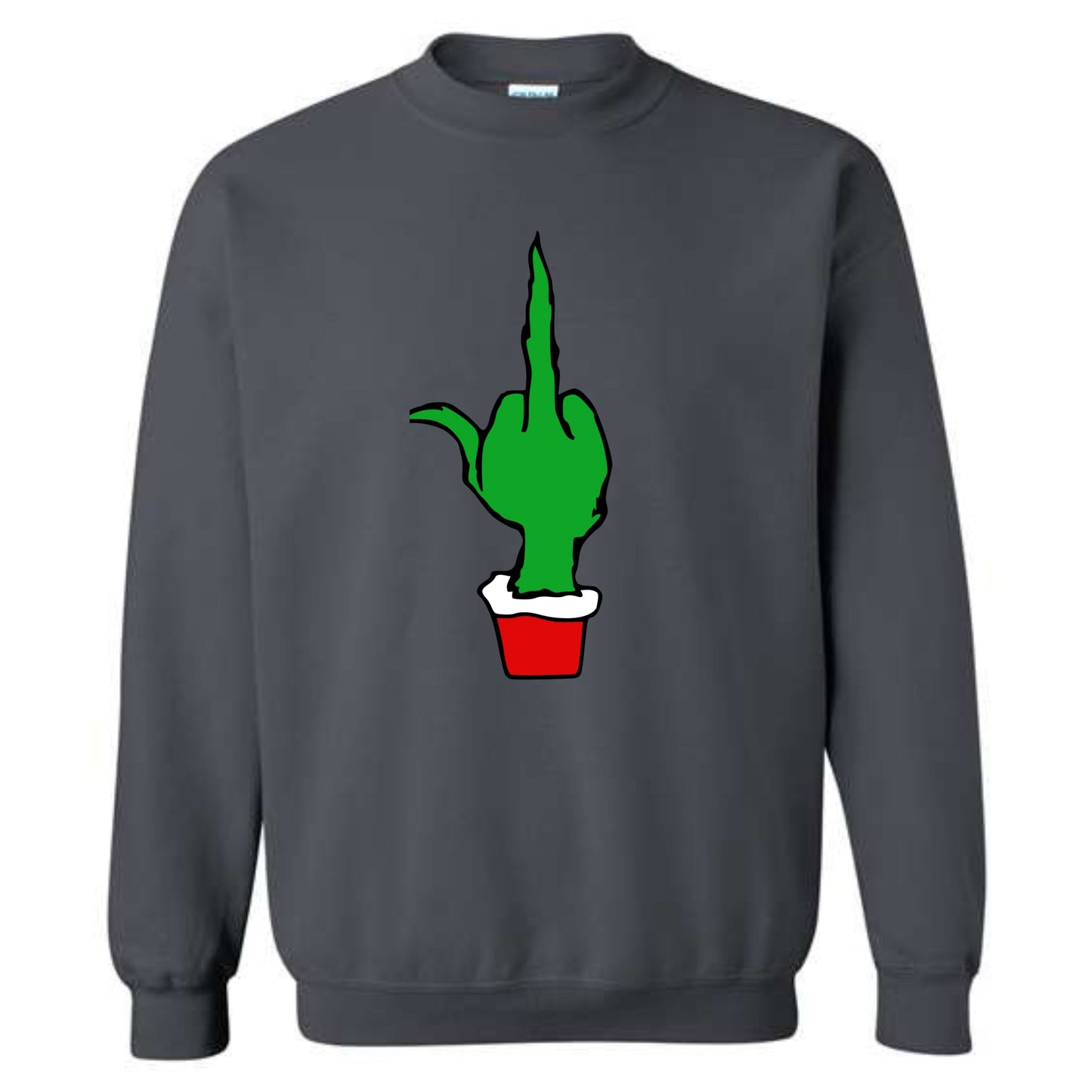 Christmas Green Finger Holiday Crewneck Sweatshirt