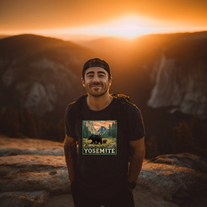 Yosemite National Park Half Dome Souvenir Shirt Stamp TShirt USA Camping Hiking T-Shirt Outdoor Wildlife Nature Tee