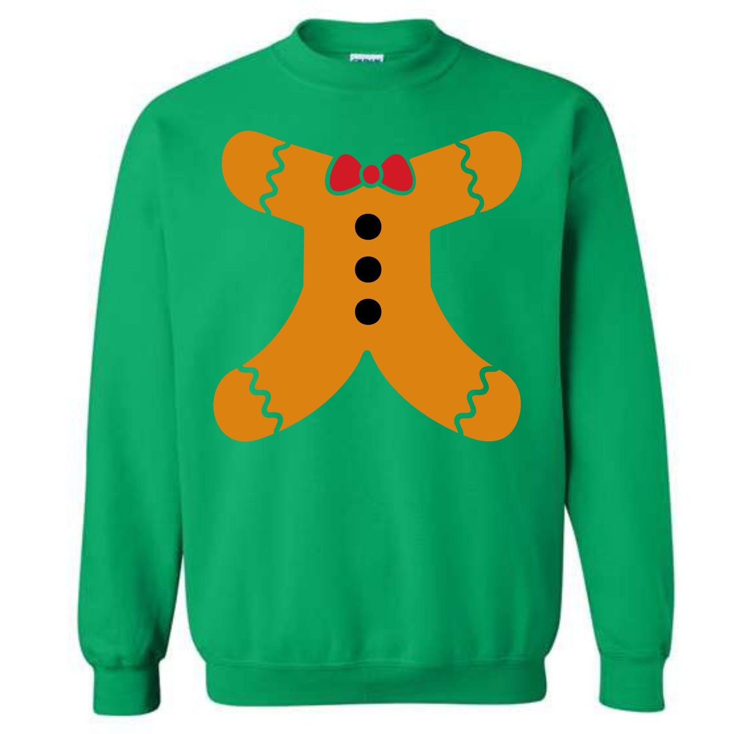 Merry Christmas Gingerbread Man Body Costume Crewneck Sweatshirt Unisex Sweater Holiday Spirit Novelty Party Size Small to 5XL