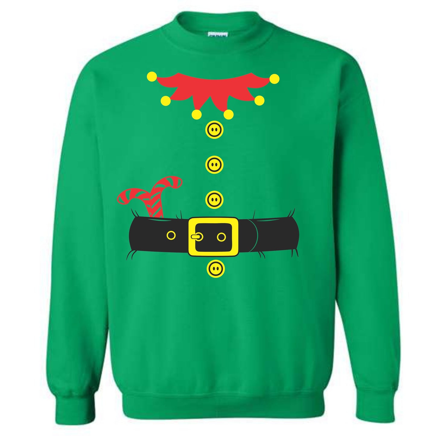 Merry Christmas Elf Novelty Costume Crewneck Sweatshirt Funny Unisex Holiday Sweater Spirit Pullover Party Gift Size Small to 5XL