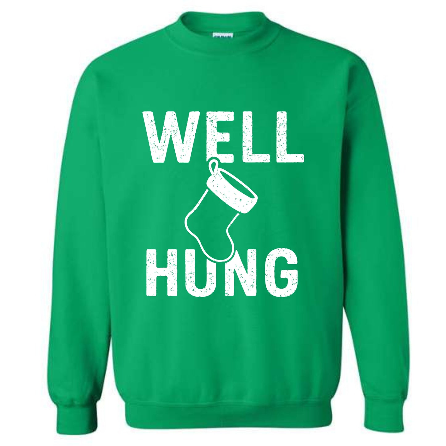 Merry Christmas Well Hung Novelty Crewneck Sweatshirt Funny Unisex Holiday Spirit Sweater Party Gift Size Small to 5XL